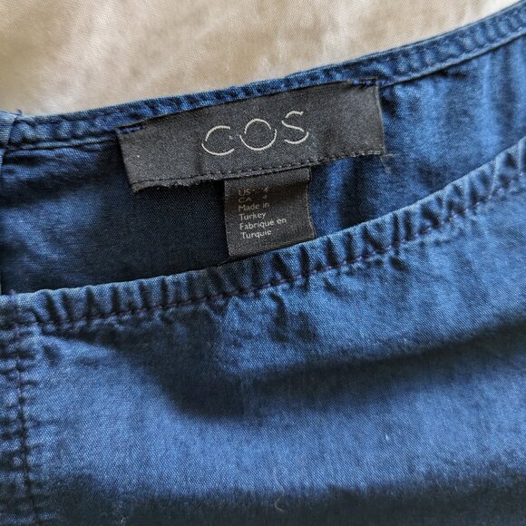 COS Denim Chambray Short Sleeve Midi Dress size 4 - Picture 3 of 8
